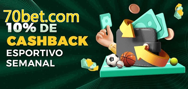 10% de bônus de cashback na 70bet.com