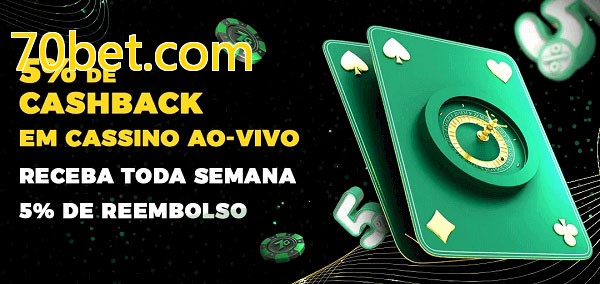 Promoções do cassino ao Vivo 70bet.com